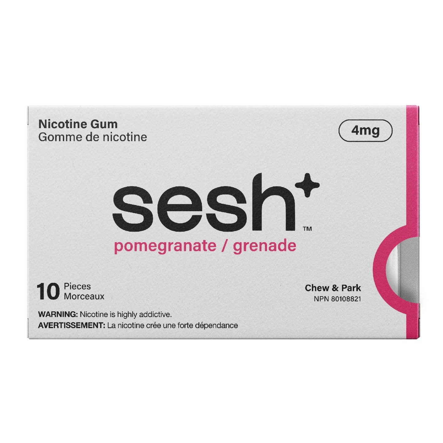 Sesh+ Nicotine Gum Pomegranate