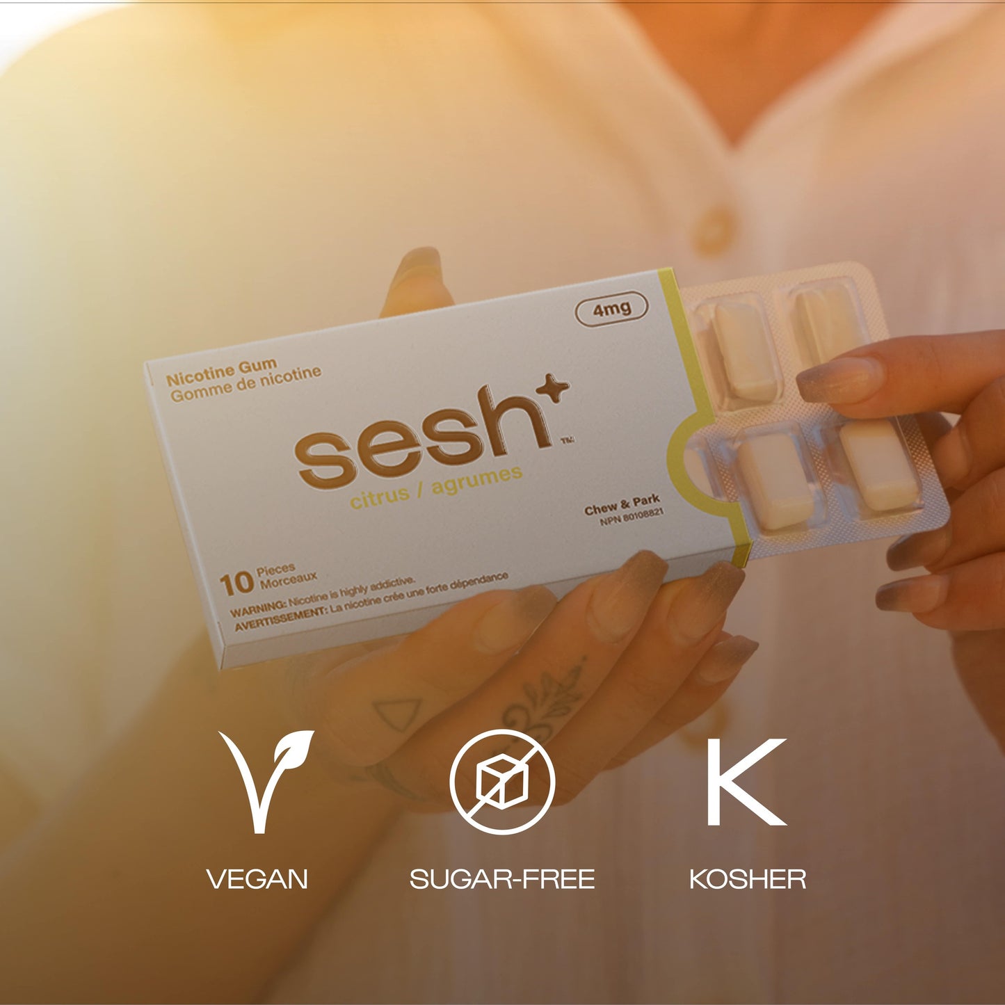 Sesh+ Nicotine Gum Citrus