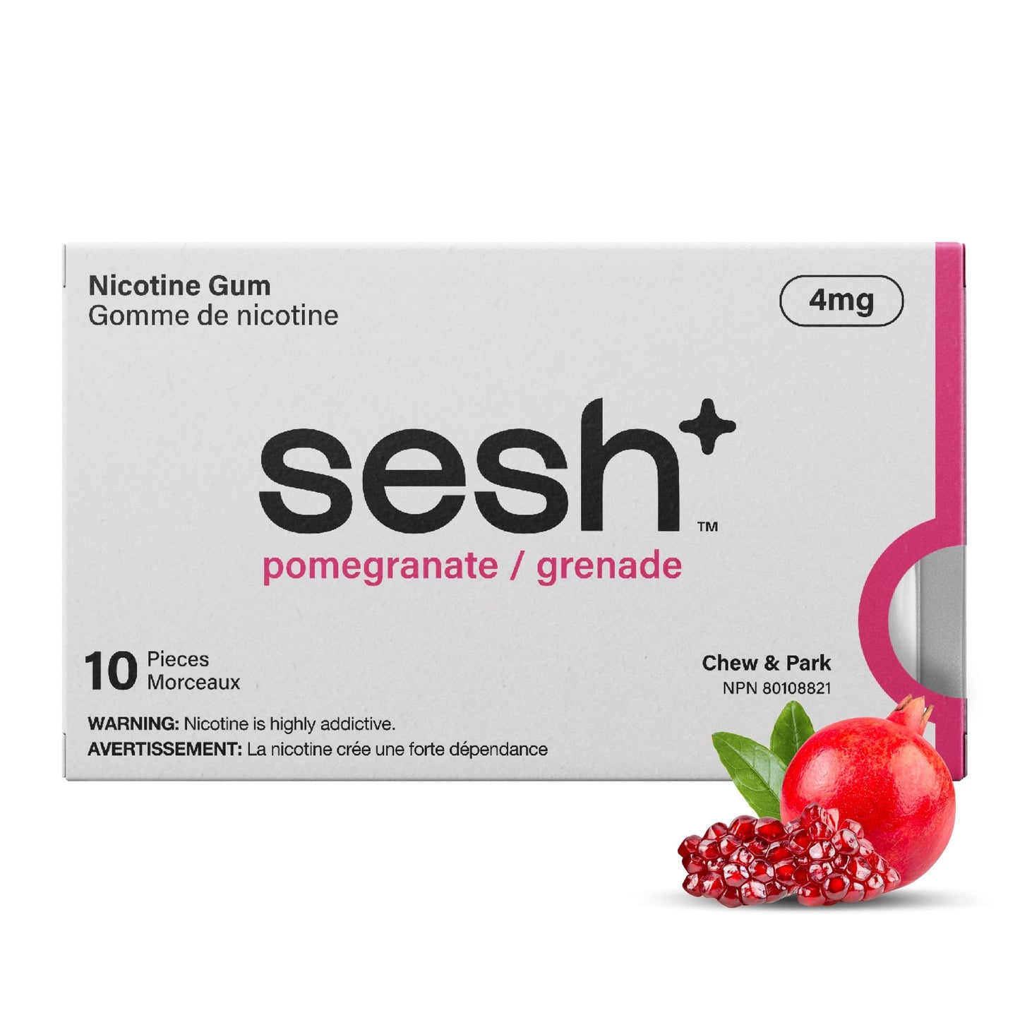 Sesh+ Nicotine Gum Pomegranate